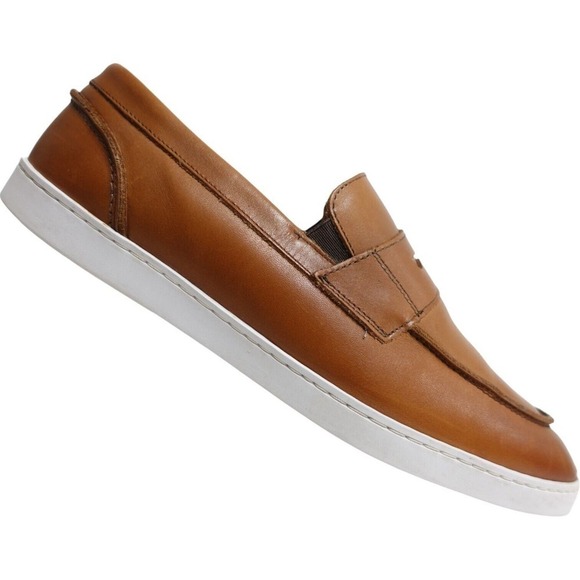 ALLEN EDMONDS Men Randolph Slip-On Sneakers Brown 10 E Wide Penny Loafers Casual - Picture 1 of 10